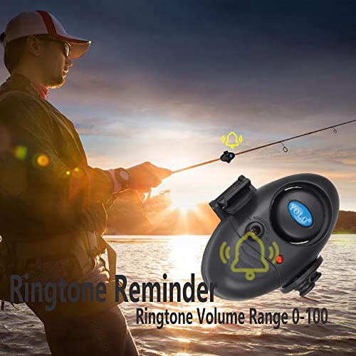 Felrelwel Fishing Bite Rod Alarm,Led Light Reminder Fishing Rod Bells,Adjustable Volume,Fishing Poles Bite Alarms Suitable For Sea Rods,Cast Fishing Rod,Carp Rod,Catfish Rod And Bite ​Alarms Combo #TOP5