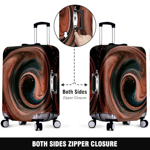 Travel Luggage Cover Suitcase Protector Scratch-Resistant Fit Not Included Suitcase Blue And Brown Abstract Painting M-22-24in2