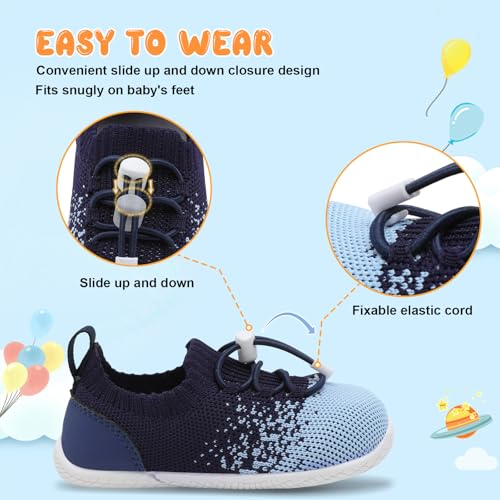 FEETCITY Baby Shoes Boys Girls First Walking Shoes Infant Sneakers Crib Shoes Breathable Lightweight Slip On Shoes2