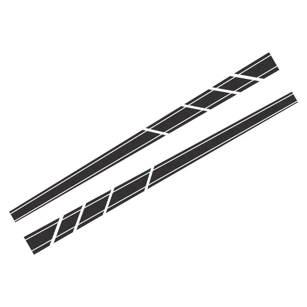 Auto Accessory 2Pcs Car Side Door Skirt Stickers Vinyl PVC Decals Auto Tuning Accessories(Carbon Fiber)
