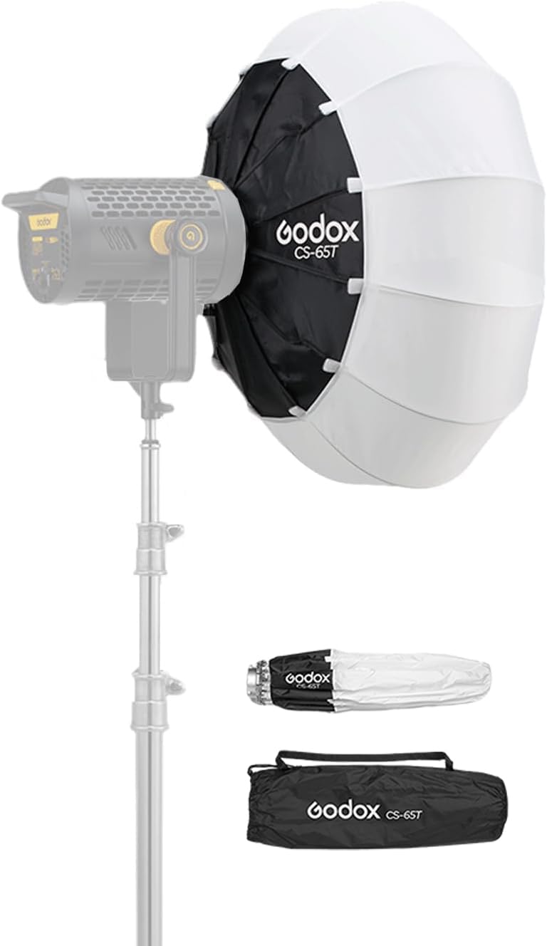 Godox CS-65T 65 cm/25,6 Pouces Boîte à Lumière Lanterne à Dégagement Rapide Boîte à Softbox Pliable Professionnelle avec Support Bowen Standard pour Studio Photographie Portrait Diffusion en Direct