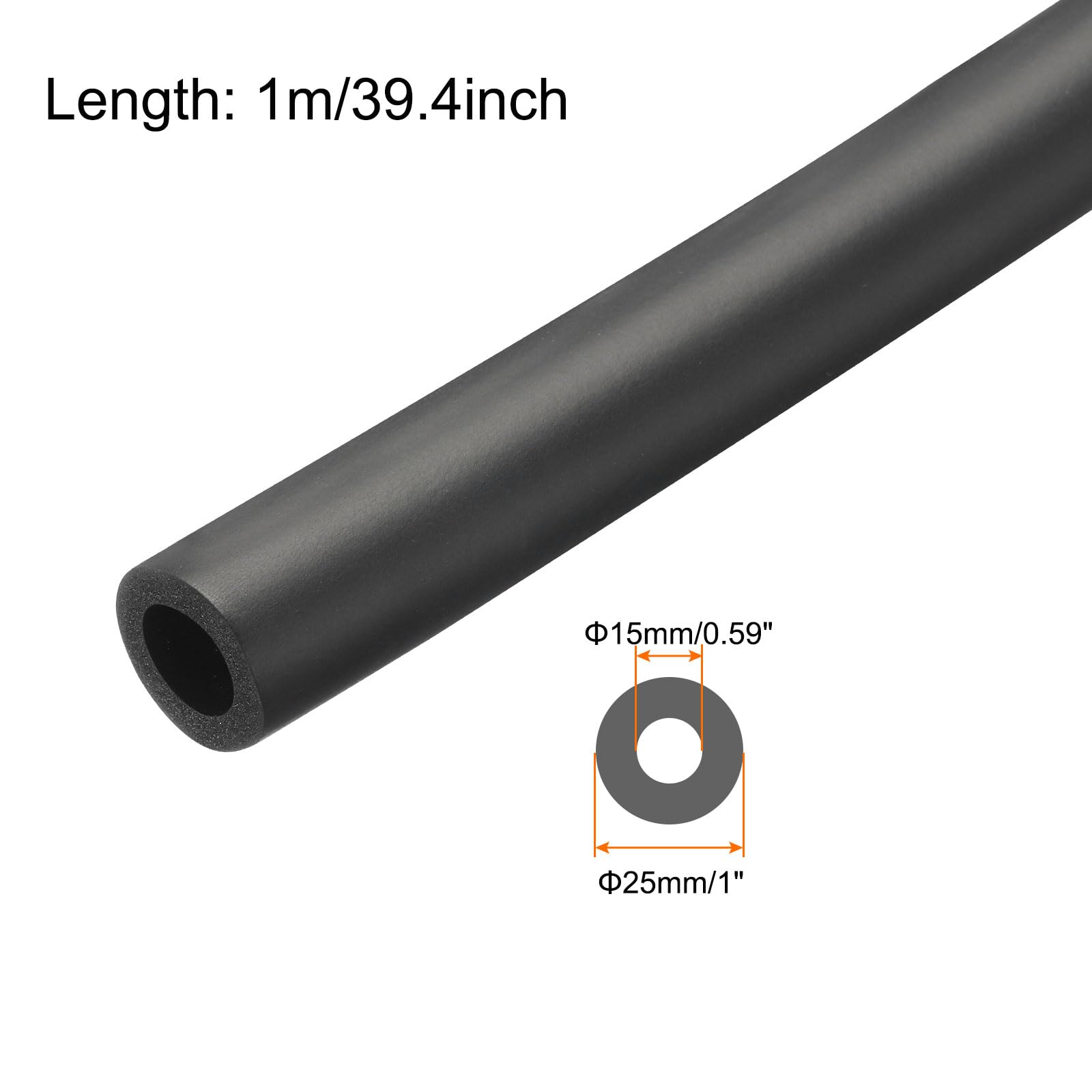 Rebower 15mm ID Pipe Insulation Tubing 5mm Thick Heat Preservation Foam Tube - Image 2