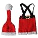 Toyvian Neugeborene Baby Fotografie Requisiten Santa Claus Outfits Handgemachte Gehäkelte Gestrickte Weihnachtskostüm für Baby Weihnachten Mütze Hut Und Hosenträger Hose