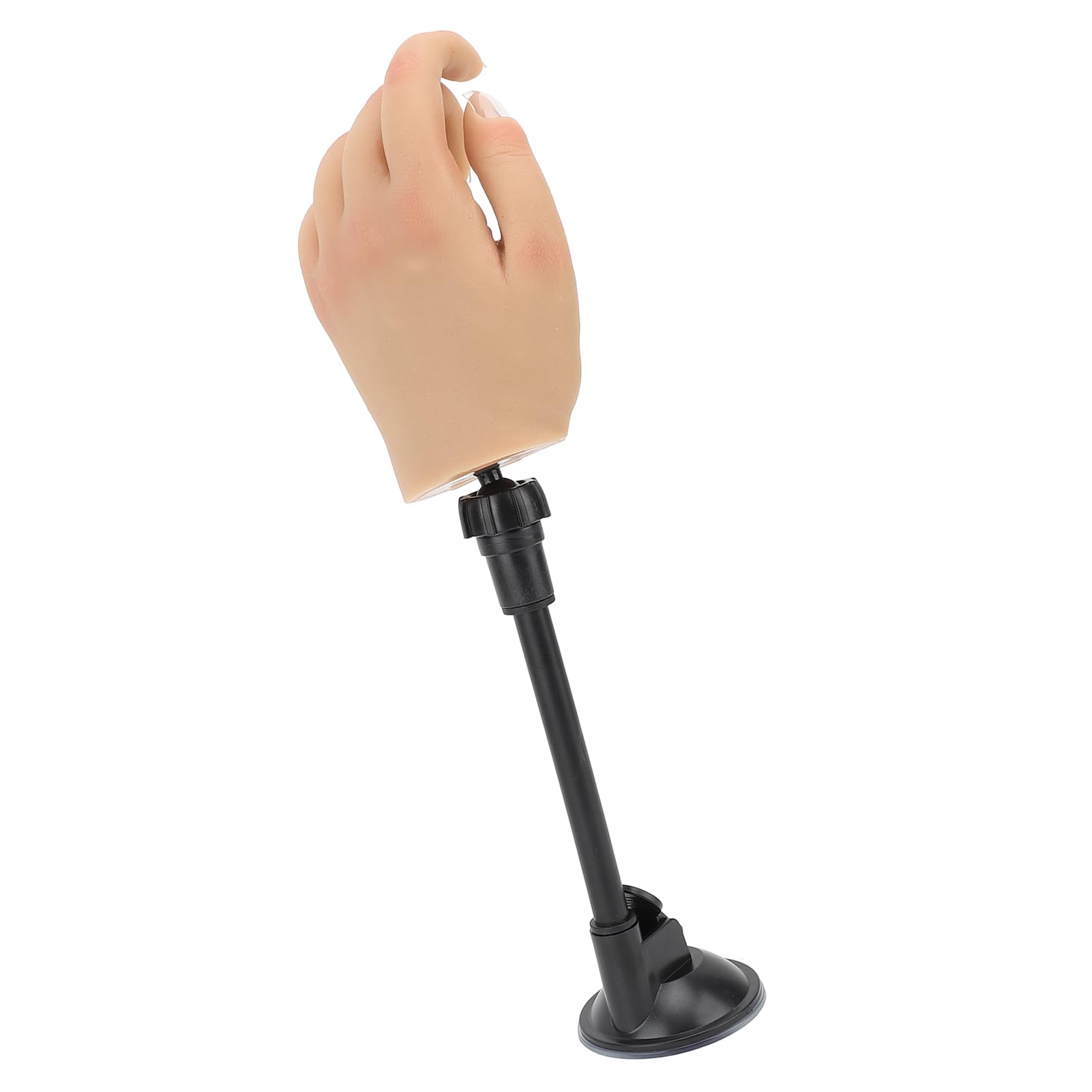FILFEEL Mano, Mano de Maniquí de Silicona Gruesa Reutilizable con Soporte de Ventosa Ajustable 360 ​​para Uñas Acrílicas Práctica Exhibición de Arte de Uñas (izquierda)