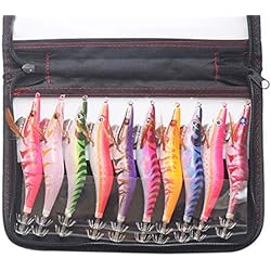 Madera Para Señuelos De Pesca XZANTE 10Pcs Juego De Señuelos De Pesca 13.5 Cm 20G Calamar Jigs 3.5# Gancho Camarones De Madera Señuelos De Pesca Artificial Cebo De Pesca De Camarones De Madera