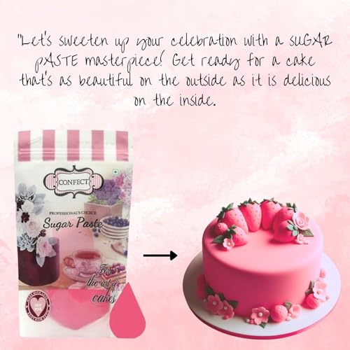Image of Confect Hot Pink Sugar Paste | Edible Fondant for Cake Decorating | Vegan, Gluten-Free | Ideal for Icing, Sculpting & Topping Cakes, Cupcakes & Desserts- 1 KG