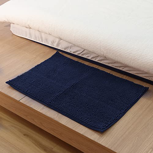 KEPLIN Non-Slip Microfibre Bath & Toilet Mat - Plush & Comfortable Rug with Machine Washable Design - Water Absorbent & Quick Drying to Keep Bathroom & Home Hygienic & Clean - (40x60cm) Navy - Image 6