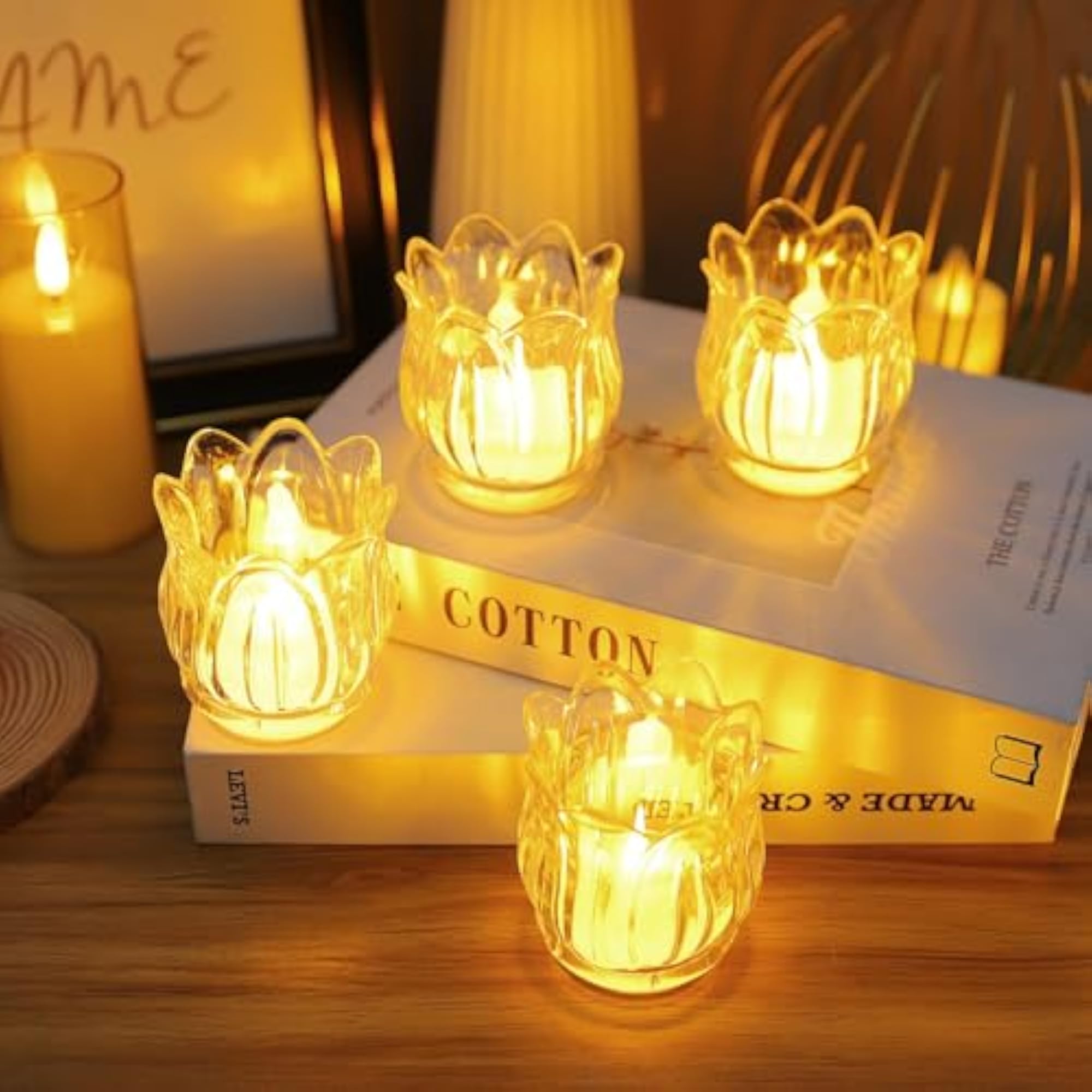 Vintage Lotus Flower Shaped LED Candle Diya