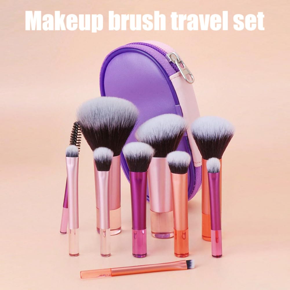 PLUSHCEWT 10 Pcs Makeup Brush Set including 4 Makeup Sponges and Cosmetic Bag Premium Synthetic Brushes for Foundation Powder Blush Eyeshadow Concealer and Highlight Travel and Everyday Use (multicolour) - Image 3