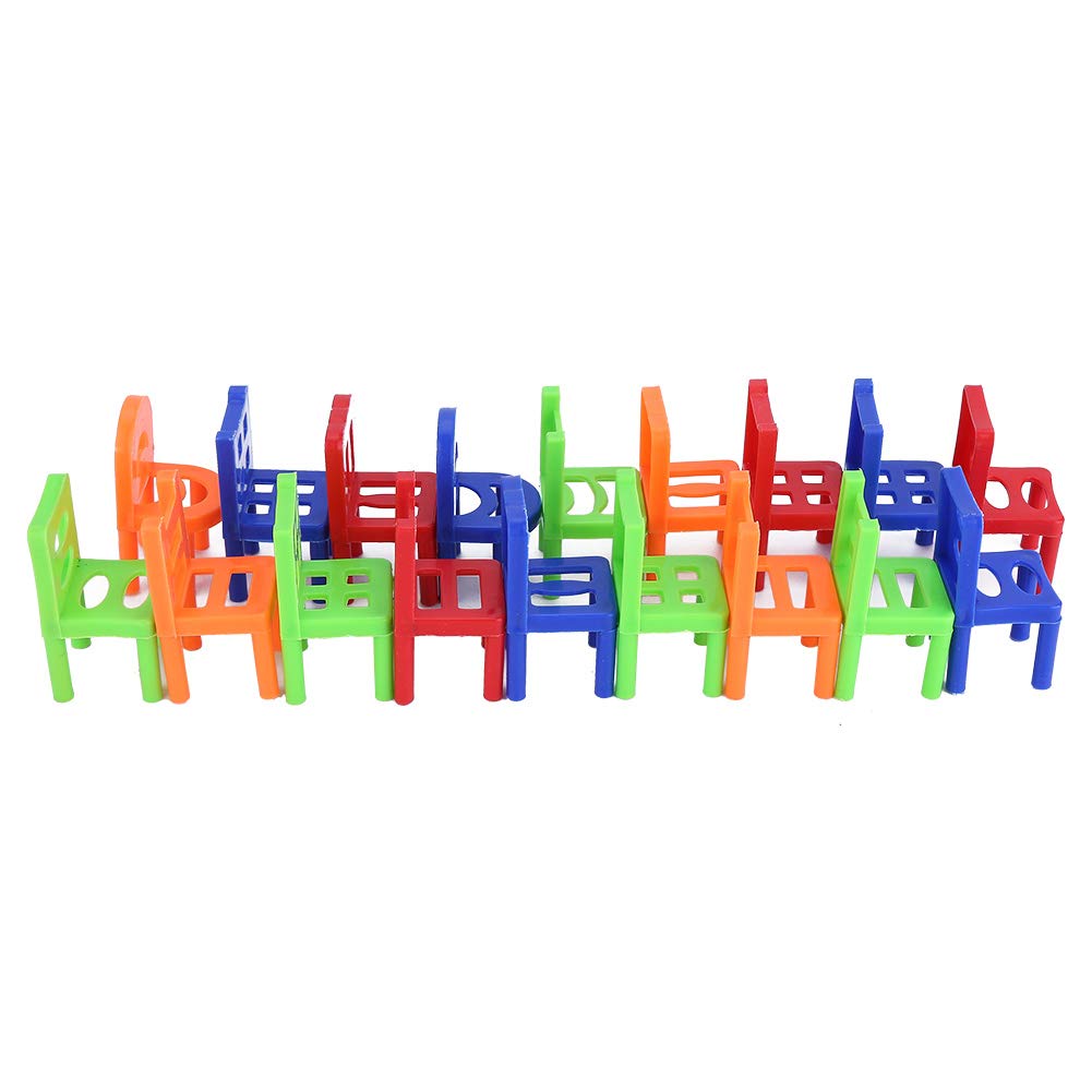 Game of 18 Units, Stackable Chair, Toy, Stackable Plastic Minister, Smart Toys for Children