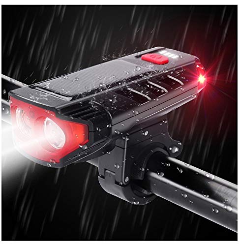 UDee USB/Solar Rechargeable Bicycle Headlights 2*T6 LED and 6 type-Horns Sounds Waterproof Bicycle front Light with Horn (B08R66MZKZ) Amazon Price History, Amazon Price Tracker