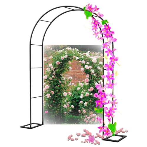 Treillis d'arche de jardin résistant aux intempéries pour plantes grimpantes – Support décoratif pour roses et vignes – Parfait pour l'aménagement paysager extérieur et la décoration de jardin