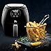 New House Kitchen Digital 3.5 Liter Air Fryer w/ Flat Basket, Touch Screen AirFryer, Non-Stick Dishwasher-Safe Basket, Use Less Oil For Fast Healthier Food, 60 Min Timer & Auto Shut Off, Black