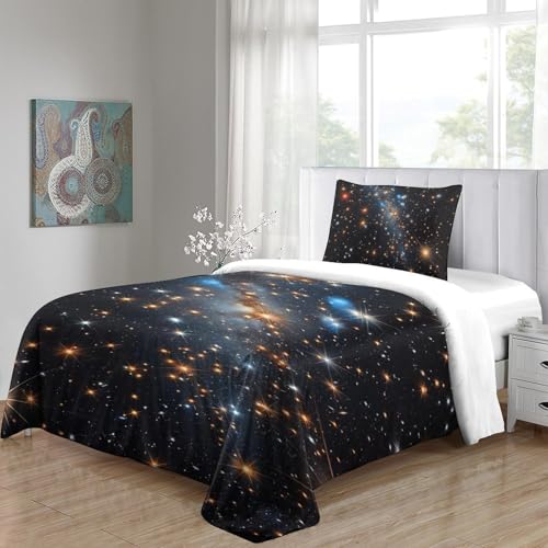 Housse de couette galaxies microfibre super douce et respirante 3D - 5