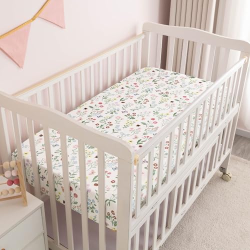 Image of david's kids 3 Pack Fitted Crib Sheets, Ultra Soft Breathable Comfortable Baby Sheet Set for Boys Girls Neutral, 28x52 Inch Fits Standard Crib and Toddler Mattresses, Garden