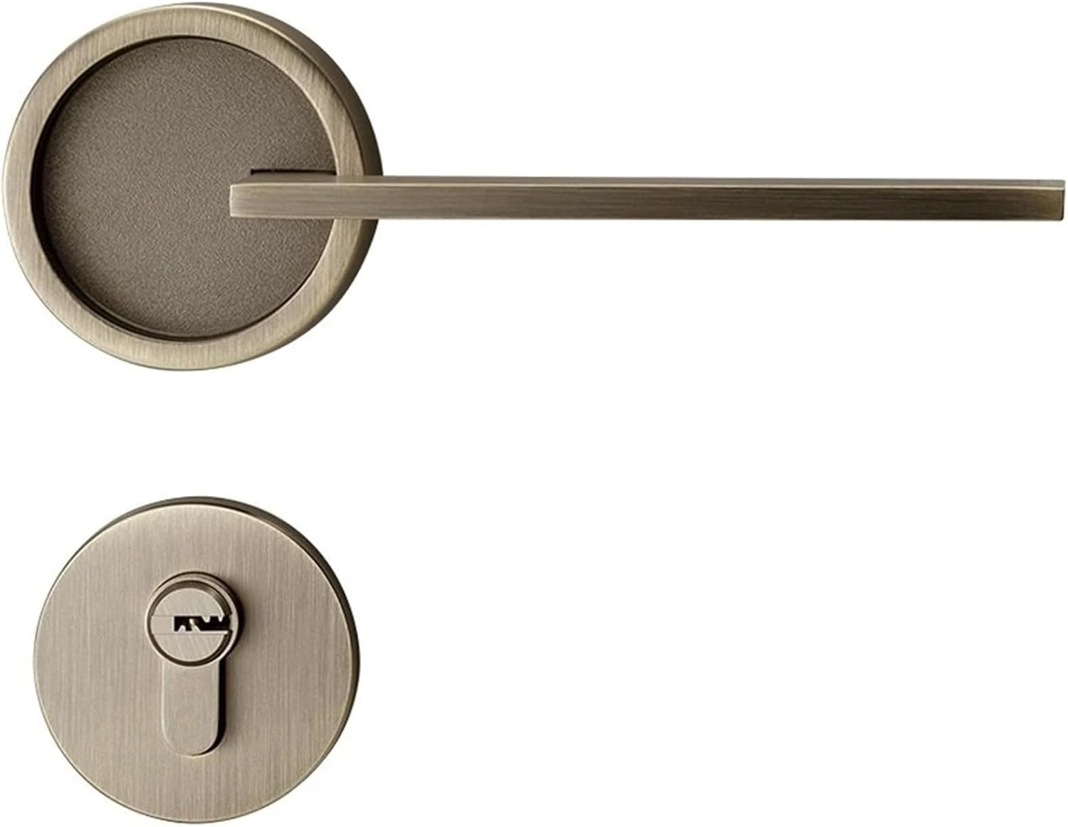 Bedroom Door Lock Split Type Zinc Alloy Mute Lock Room Solid Wood Door Universal Sliding Door Interior Door Lock Hardware 1Pcs(Wood-Green Patina)