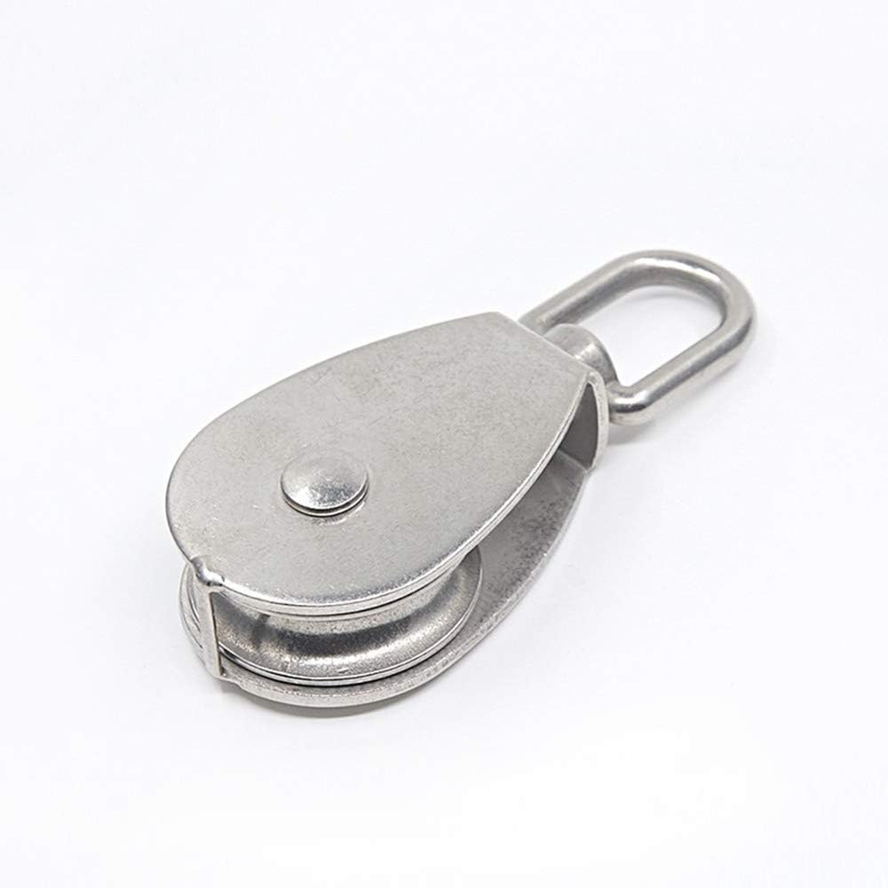 UKD pulabo 15mm Silver Single Pulley Block Stainless Steel Single-Sheaved Block Rope Pulley Block Traction Wheel Excellent Beautiful : Industrial & Scientific
