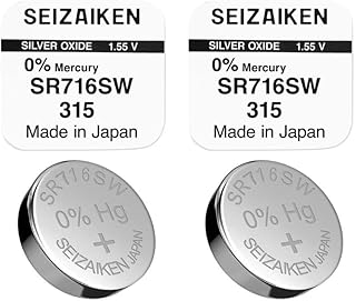 بطاريات ساعة سيزايكين 315 SR716SW 1.55 فولت اكسيد الفضة 0% ميركوري 100% صنع في اليابان، عبوة من قطعتين