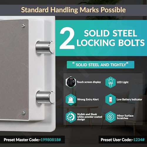 Image of Plantex 23 Litre Digital Safe Locker For Home /Minor Surface Marks from Transit /Handling Marks Only /Assured by Plantex - (White)