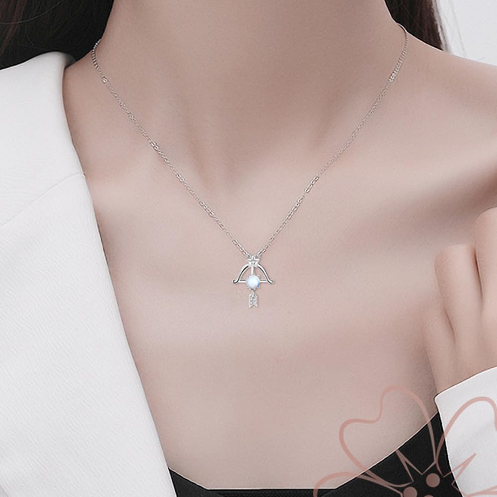 12 Constelaciones Horóscopo Géminis Astrología Collares para Mujer Plata Esterlina Piedra Luna Cristal Colgante Zodíaco Collar Joyería Creativa Regalos Novia Madre
