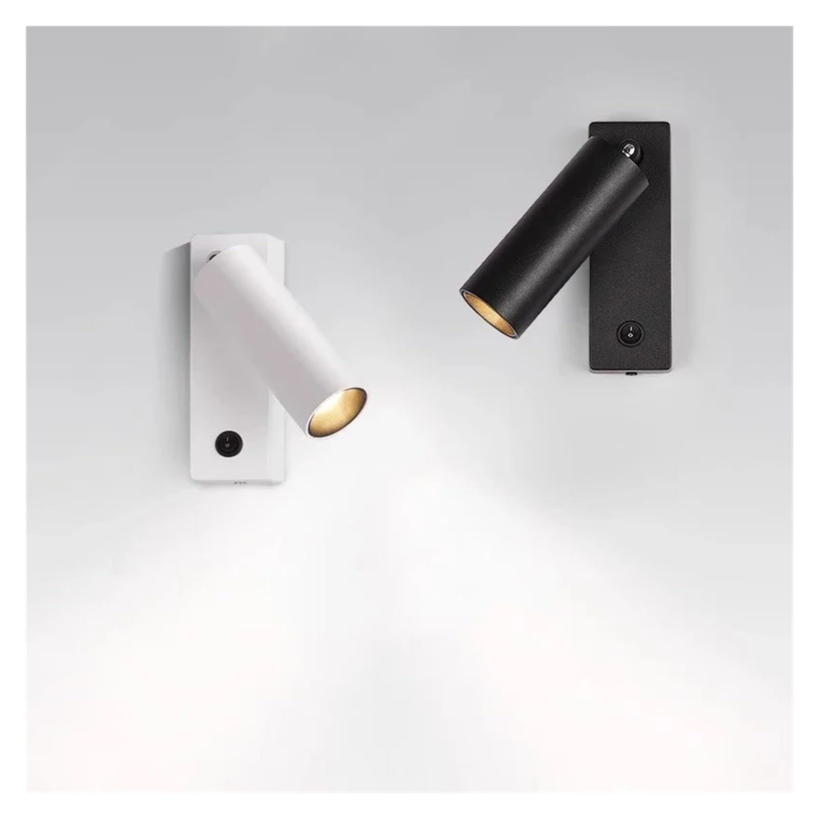 Minimalistyczna Lampa Ścienna LED Do Czytania W Sypialni, Hotelowa, Nocna Lampka, Regulowana Obrotowa, Reflektor 5W Łatwy w instalacji(White light 6000K,Black)