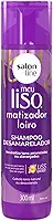 Salon Line, Shampoo, Meu Liso, Matizador Loiro, Vegano - Para Cabelos Lisos Naturais, Alisados ou Relaxados, 300 ml