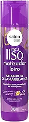 Salon Line, Shampoo, Meu Liso, Matizador Loiro, Vegano - Para Cabelos Lisos Naturais, Alisados ou Relaxados, 300 ml