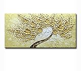 Asdam Art-Gold Tree Paintings On Canvas Long Painting Framed Artwork Abstract Wall Art For Living Room Bedroom Dinning Room Modern Home Hotel Wall Decor(24x48in)