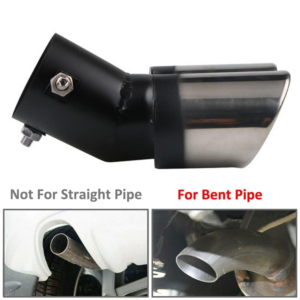 Terminale Scarico Auto Doppio Curvo, per Fiat 500L 2012-2022 marmitta Sportiva Tuning Acciaio Inossidabile Posteriore Tubo silenziatore,A