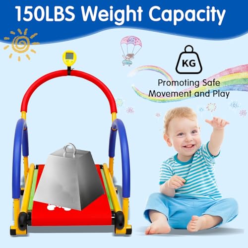 Image of Kids Treadmill for Ages 3+, Incline Adjustable Walking Pad with LED Display & Handles, Compact Self-Propelled Exercise Equipment for Boys & Girls, Fun Fitness Gear
