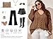 Dyexces Plus Size Sweaters for Women V Neck Long Sleeve Cable Knit Sweaters Casual Fall Sweaters Soft Jumper Tops Brown