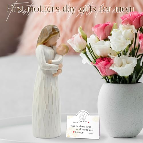 Figura decorativa madre y bebé de resina pintada a mano miniatura 5
