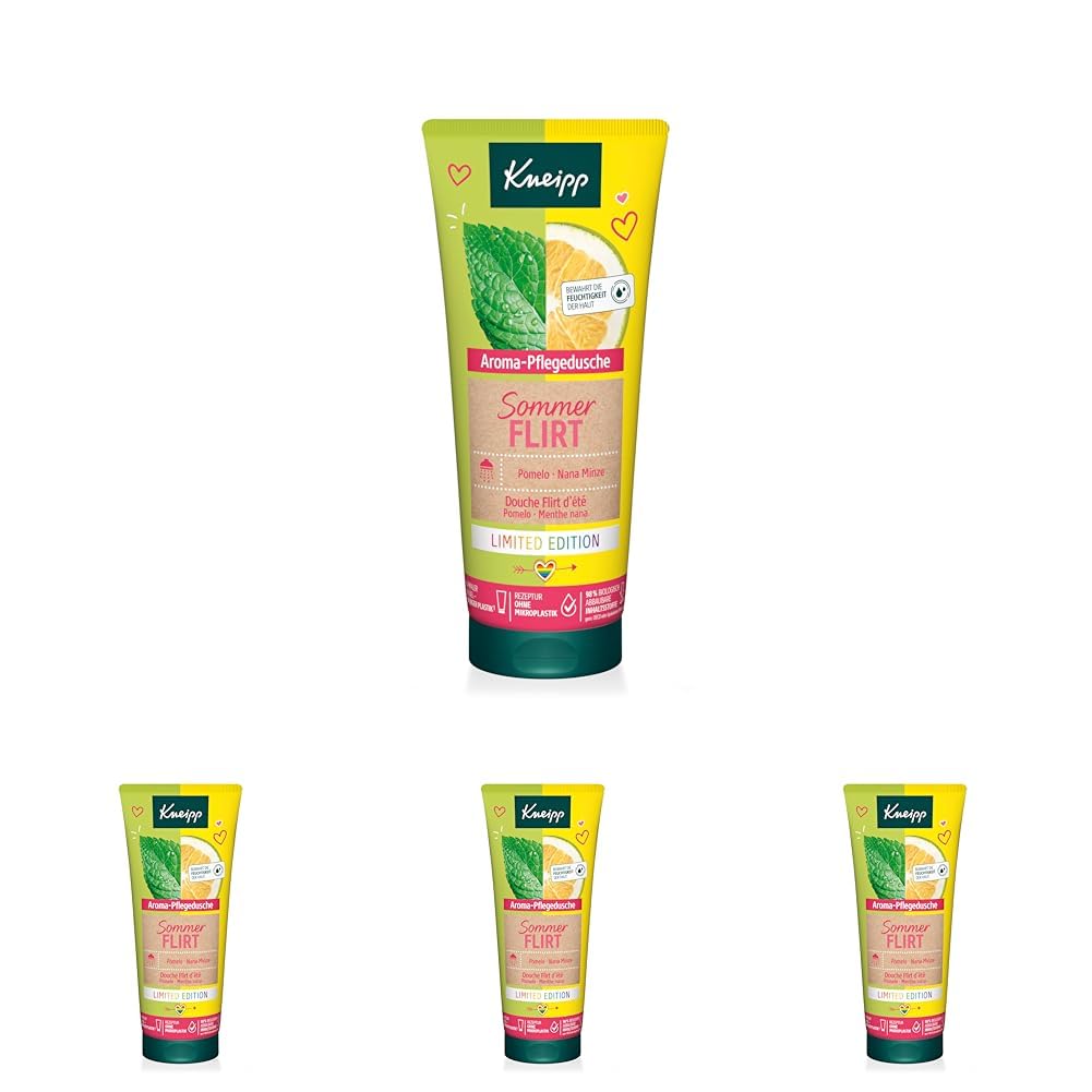 Kneipp Aroma-Pflegedusche Sommerflirt - Limited Edition Duschgel mit Extrakten aus Pomelo & Nana Minze - Die pflanzliche Pflegeformel verbessert das Hautgefühl während & nach dem Duschen - 200ml