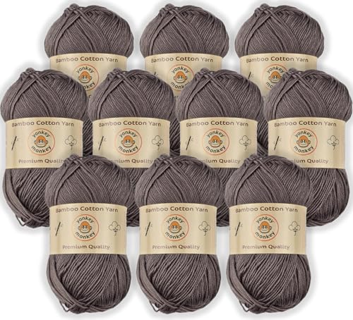 Image of 10-Pack of Yonkey Monkey 500 Grams Yarn - 70% Rayon derived from Bamboo, 30% Cotton - Imported - Camel 9031