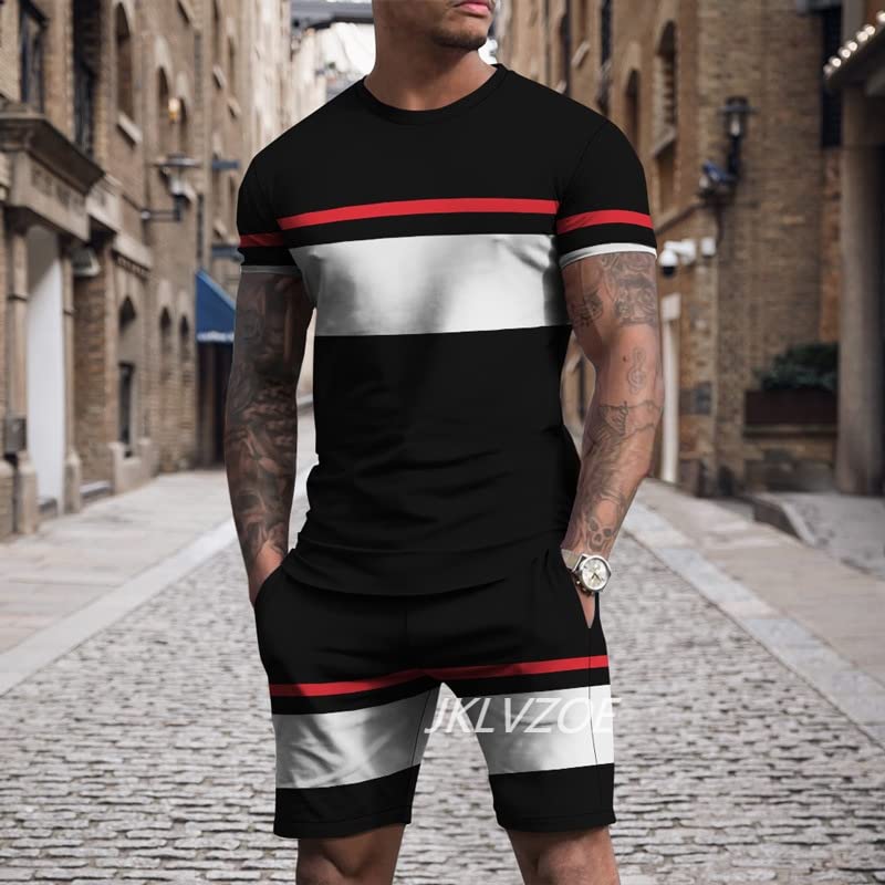 Ensemble t-shirt short homme imprimé 3D taille XL ts2813