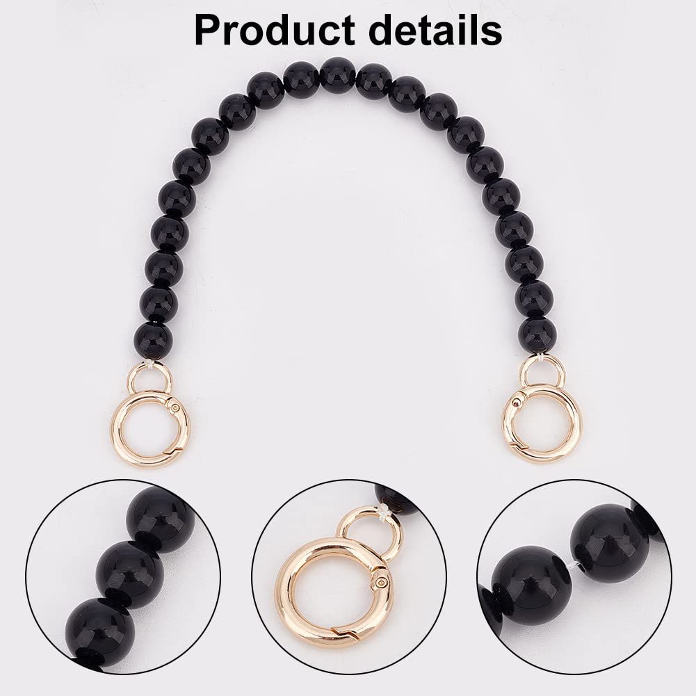 FREEBLOSS 3-Piece Pearl Purse Chain Set With Flower Charms - Handbag Chain Decor & DIY Replacement
