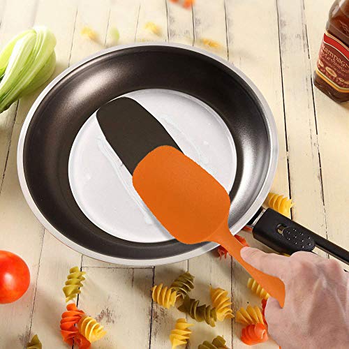 Set spatole in silicone - Spatola in gomma arancia antiaderente 6 pezzi con anima in acciaio inossidabile - Set di utensili da cucina per spatole termoresistenti per cottura - immagine 4