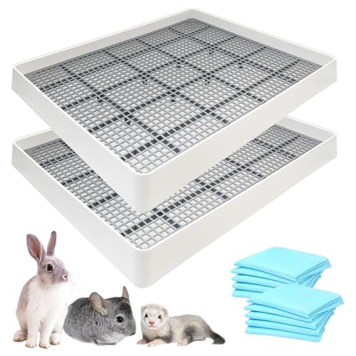 BNOSDM Caixa de areia de coelho grande com bandeja 2 peças caixa de areia retangular de treinamento