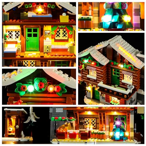YEABRICKS LED Light for Lego-10325 Icons Alpine Lodge Building Blocks Model (Lego Set NOT Included), Ice, 17 cm x 12 cm x 5 cm - Image 4