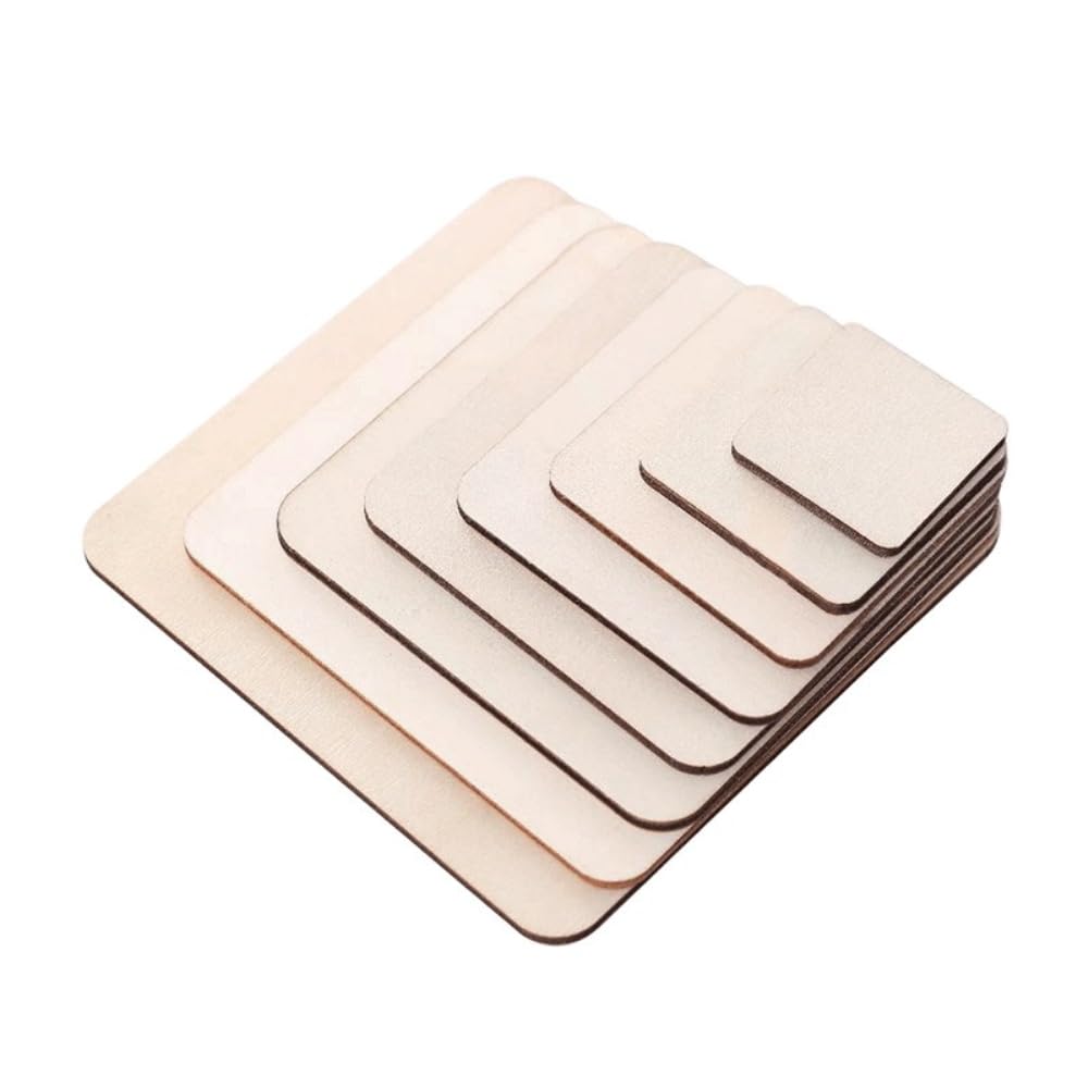 20 Stück Holzscheiben Unbehandelt Quadrat Natur Holzplättchen DIY Bastelholz zum Bemalen Beschriften Gravieren Brandmalerei Schnitzen Deko für Hochzeit Geschenkanhänger Handwerk Projekte,18cm