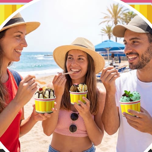 Image of Funnymoom 50 Pack Back to School Ice Cream Cups 9 oz Yellow Pencil Disposable Dessert Bowls Teacher First Day of School Paper Soup Bowls Snack Cups for Preschool Kindergarten Graduation Party Supplies