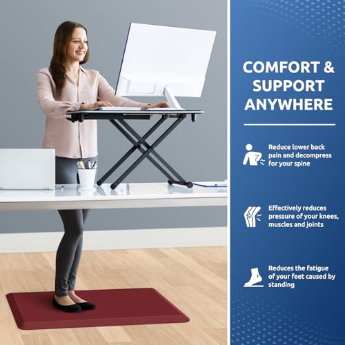 Image of 0.8 inch Thick Kitchen Mat Cushioned Anti Fatigue Rug Comfort Floor Mats | Water-Resistant, Non-Slip, Easy to Clean Comfort Floor Mat for Kitchen, Sink & Office, Multiple Colors & Sizes, 17.3 inchx28 inch