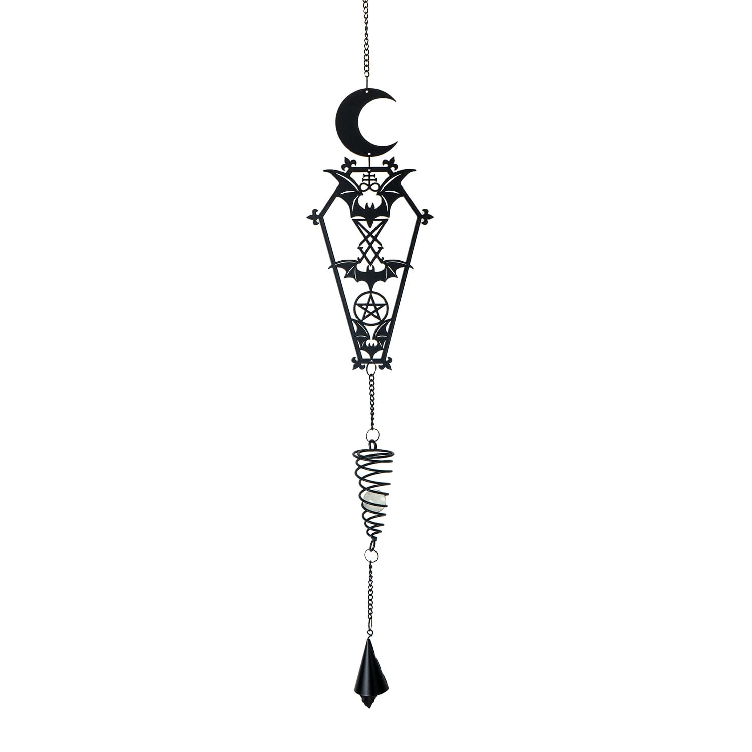 Pacific Giftware from The Crypt Gothic Hanging Decoration by Alchemy Gothic Crescent Moon Bats and Pentagram Design Perfect for Outdoor Halloween Decor or Year Round Gothic Decor 28