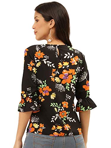 Image of Style Quotient Women Abstract Printed Polyester Smart Casual Top