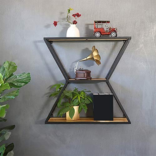 Jydqm Wall Mount Rectangle Metal Floating Shelf, Storage Rack, Rustic Torched Wood With Espresso Modern Bracket To Organize Decorative And Display For Living Room Bedroom Kitchen Bathroom Closet #TOP3