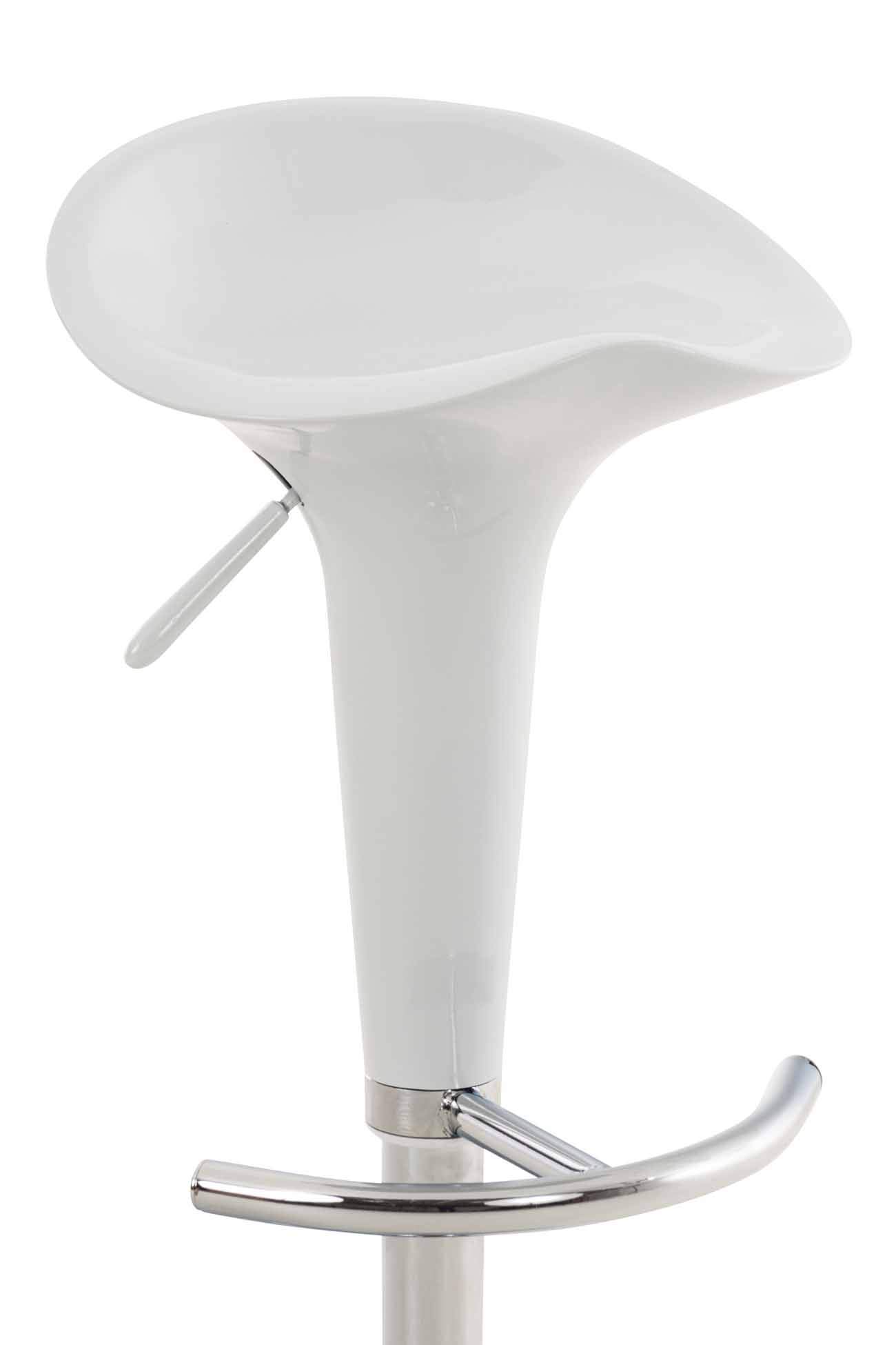 CLP Sgabello Design Saddle In Plastica I Sgabello Penisola Cucina Con Poggiapiedi I Sgabello Girevole Regolabile Alt. 60-81 CM, Colore:bianco