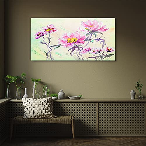 Tableau en verre fleurs 100x50cm : dites adieu aux murs ternes