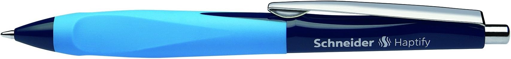 Schneider Haptify Lot De 10 Stylos à Bille Bleus - Pointe Moyenne M, Rechargeable, Confort Ergonomique