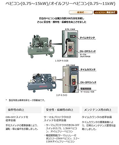 Amazon | HITACHI オイルフリーコンプレッサー 7.5OP-8.5GP 日立 