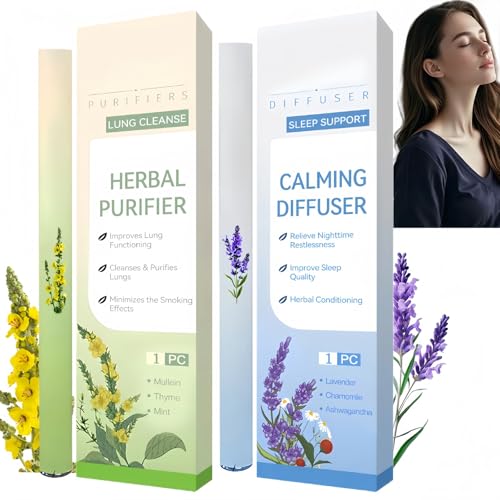 2PCS Upgraded Herbal Diffuser Pen,Air Freshener,Quit Go Inhaler for Cleansing Lungs,Ar/oma Diffuser Pen,Stress Relief and Fresh Breath,Health Support for Body,Portable,Convenient,Gentle,Blue,Green